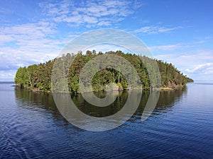 Morning on a ship on the purest lake Ladoga.