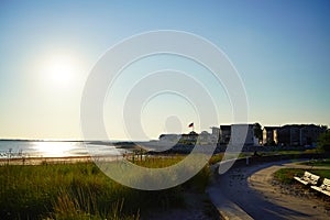 The morning of Revere Beach, Revere, Massachusetts, USA. It is a first public beach in America.