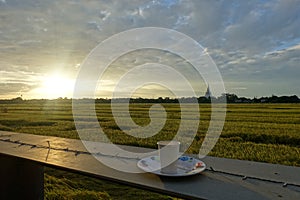 Morning rice field image