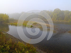 Morning river mist