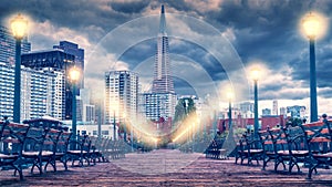 morning  San Francisco panorama from pier