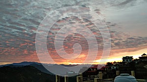 Morning senry in india with natural beauty with orange coloe cloud