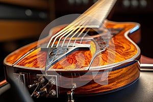 Morning Serenade: Macro Guitar Pick on Acoustic Strings