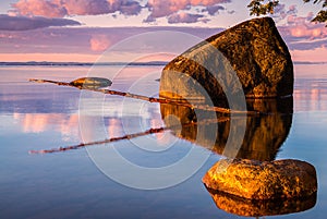 Morning on the shore of lake Vattern