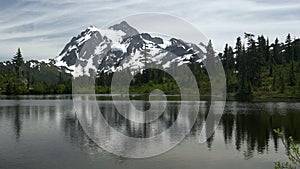 morning shot of mt shuksan and picture lake