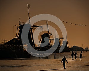 Morning Skating at Kinderdijk