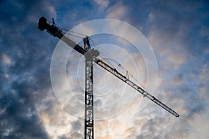 Morning Sky with Construction Crane