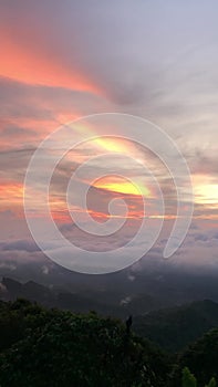 Morning Sky in a Mountain when Sunrise is Come