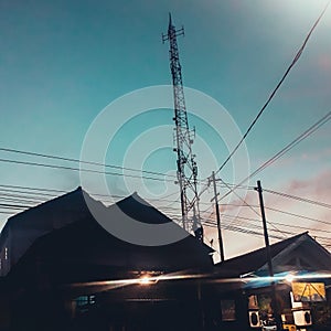 Morning sky with tower view photo