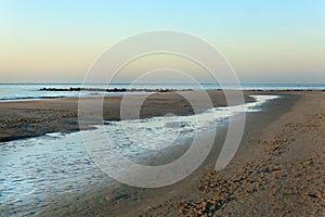 Morning at the south end of Tybee Island beach