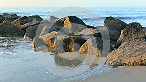 Morning at the south end of Tybee Island beach