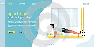 Morning sport time activity landing page design