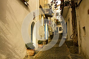 Morning, street of Cadaques, Costa Brava