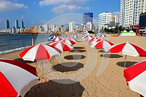 Morning of Summer Gwangalli Beach, Busan, South Korea, Asia