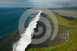 Morning summer walk from the town of Vic to the black Reinisfjara beach