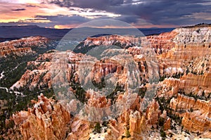 Morning sunrise as viewd from Inspiration Point in Bryce Canyon National Park.