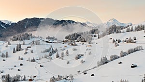 Morning sunrise in Austrian mountains