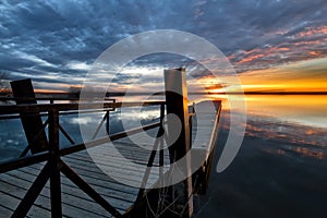 Morning sunrise on the fishing pier