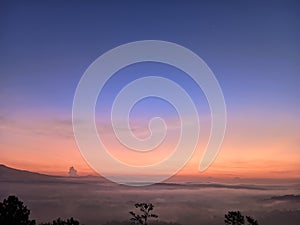 morning sunrise at high altitude