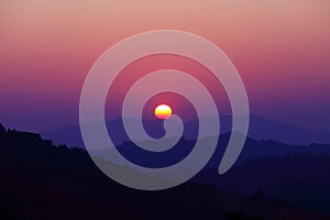 Morning sunrise on the mountion.