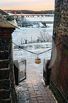 Morning sunrise on the old streets