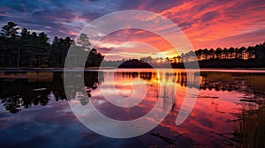 morning sunrise over a lake