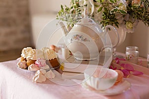 Morning tearoom table setting