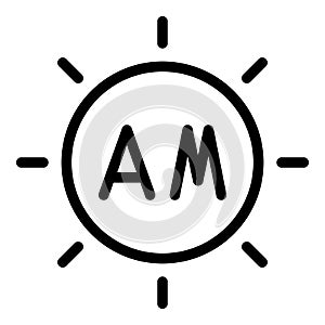 Morning time icon outline vector. World clock