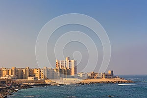 The morning view of Alexandria harbor, Egypt