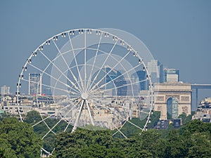 Morning view of the beautiful Grande Roue de Paris