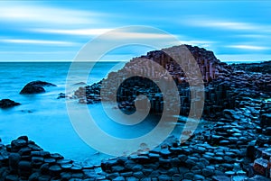 Morning view of a Causeway coast and glens with Giants Causeway