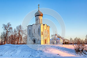 Morning view of the Church of the intercession on the Nerl in Bogolyubovo