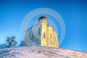 Morning view of the Church of the intercession on the Nerl in Bogolyubovo