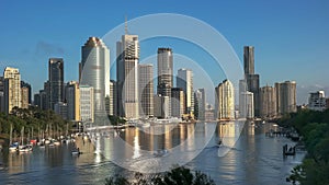 Morning view of the city of brisbane from kangaroo point