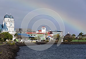 Apia`s Town Cathedral With A Rainbow photo