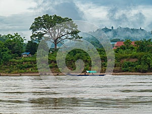 Morning view of huay xai, Laos and Mekong river.