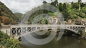 Morning view of kings bridge and cataract gorge in the city of launceston in tasmania