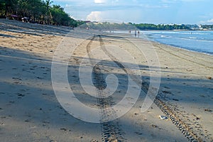 Morning view of Kuta Beach.