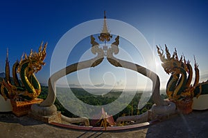 Morning view at Mae Moh Viewpoint at Wat Rattana Khuha,