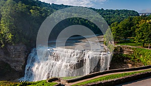 Morning view of Middle Falls, at Letchworth State Park, NY