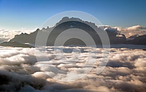 Morning view of mount Civetta from Col di Lana photo