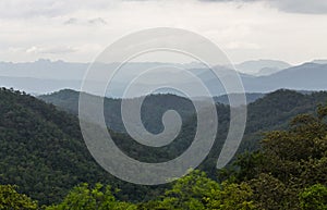 Morning View from Mountain in chiangdao , Chiangmai Thailand