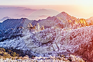 Morning view of the mountain peaks.