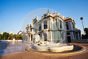 Morning view palace of fine arts, Mexico city