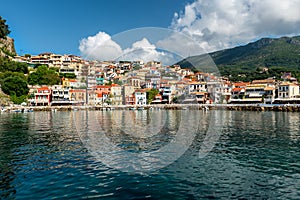 Morning view of Parga, Greece, from the sea