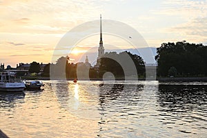 Morning view on Peter and Paul Fortress, St. Petersburg, Russia