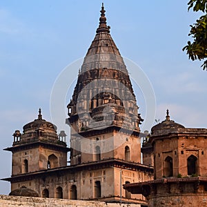 Morning View of Royal Cenotaphs Chhatris of Orchha, Madhya Pradesh, India, Orchha the lost city of India, Indian archaeological