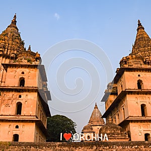 Morning View of Royal Cenotaphs Chhatris of Orchha, Madhya Pradesh, India, Orchha the lost city of India, Indian archaeological
