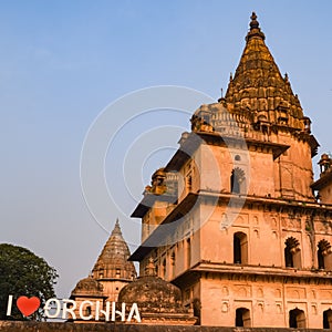 Morning View of Royal Cenotaphs Chhatris of Orchha, Madhya Pradesh, India, Orchha the lost city of India, Indian archaeological