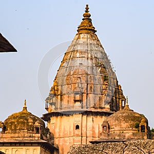 Morning View of Royal Cenotaphs Chhatris of Orchha, Madhya Pradesh, India, Orchha the lost city of India, Indian archaeological